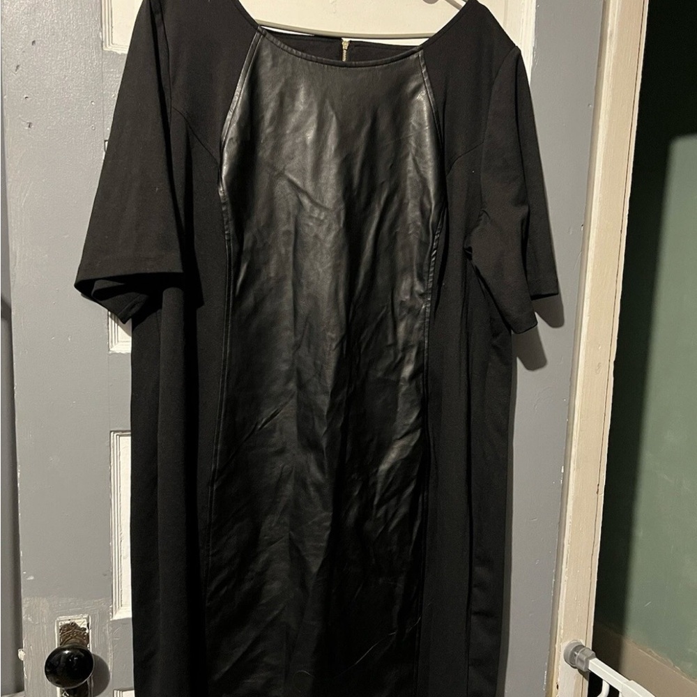 Cato Black Faux Leather Dress